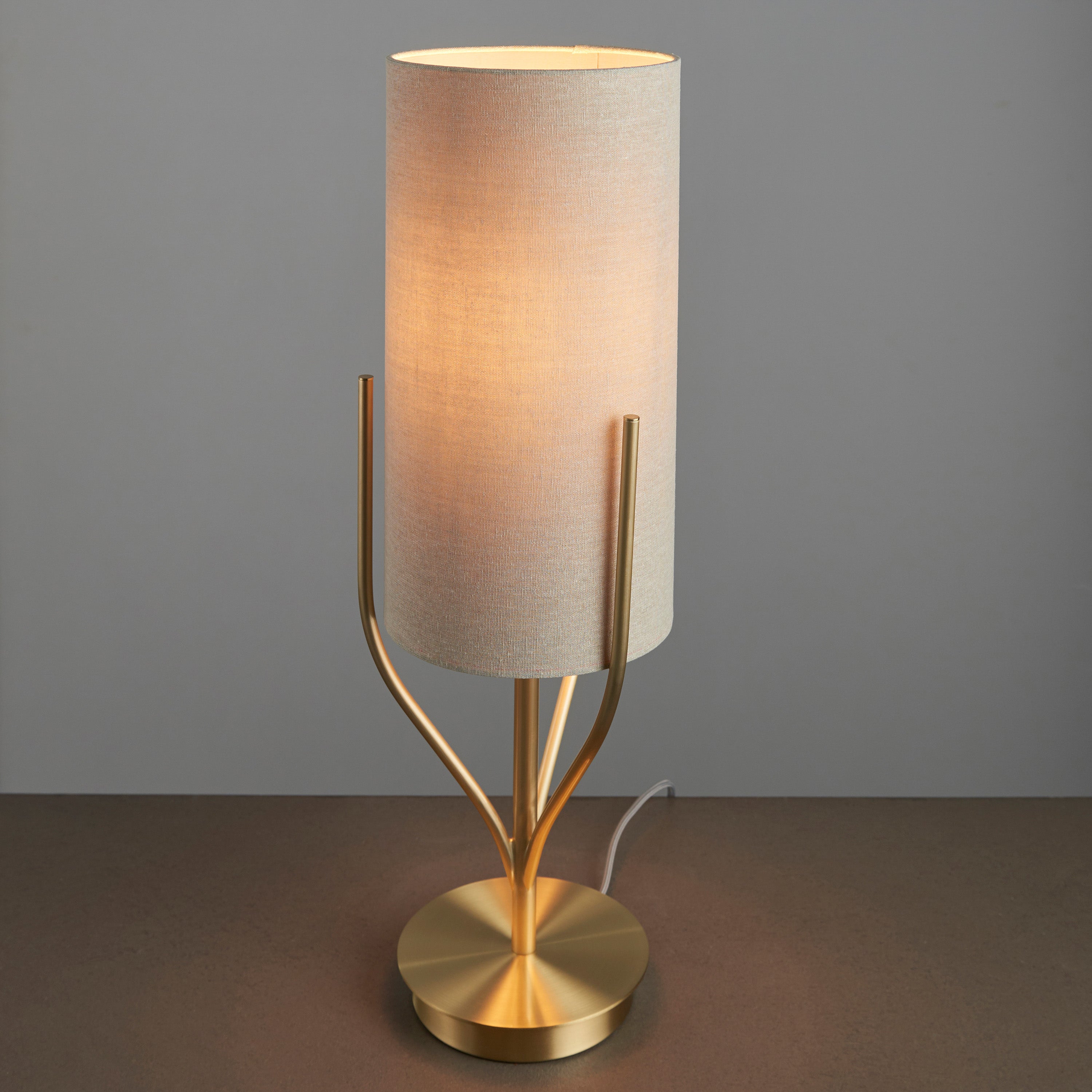 Alassio Gold & Natural Linen Table Lamp